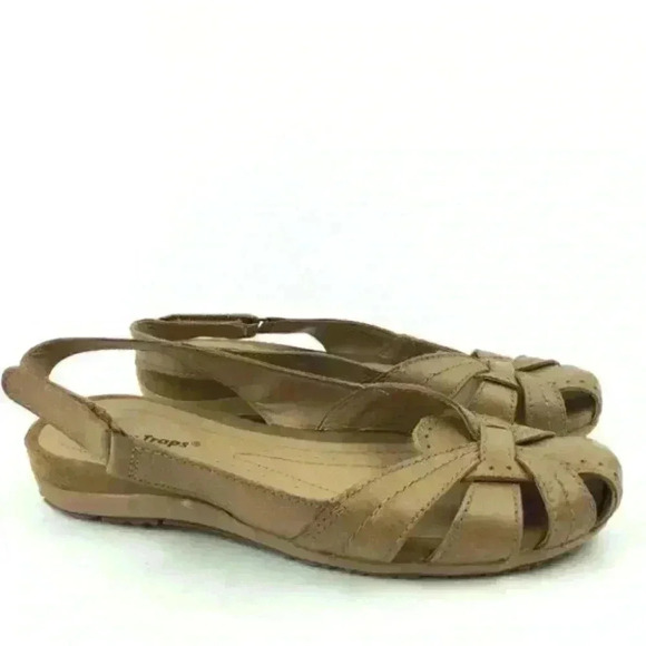 Baretraps Flats Sz 7 Rory Tan Leather Sticky Strap - Picture 2 of 8